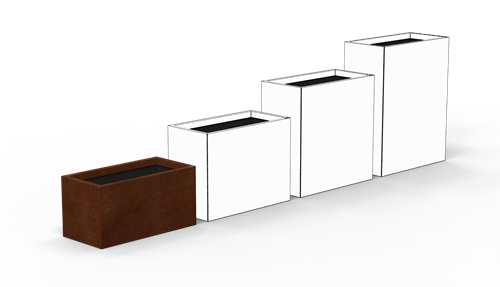 Gardenbox Corten isolerad höjd 40cm