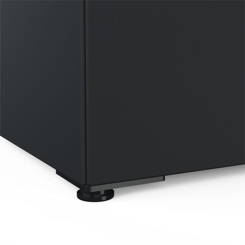 Svart glidfot monterad