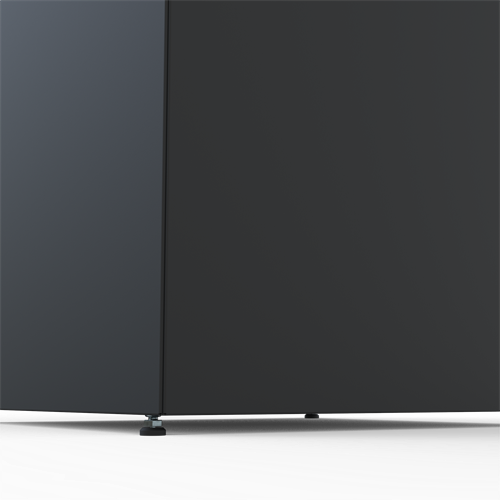 Justerbar fot monterad i lådsida