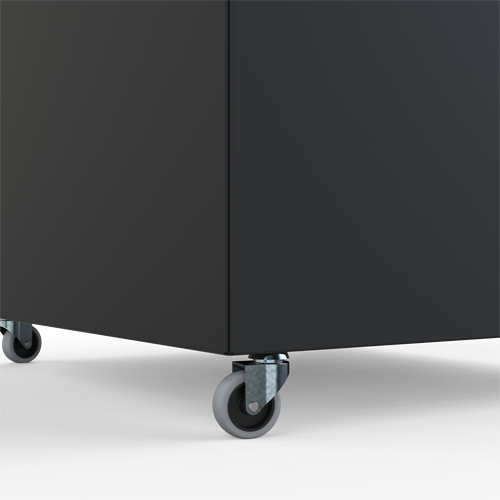 Hjul monterad i lådsida