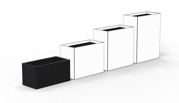 Gardenbox svart isolerad höjd 40cm