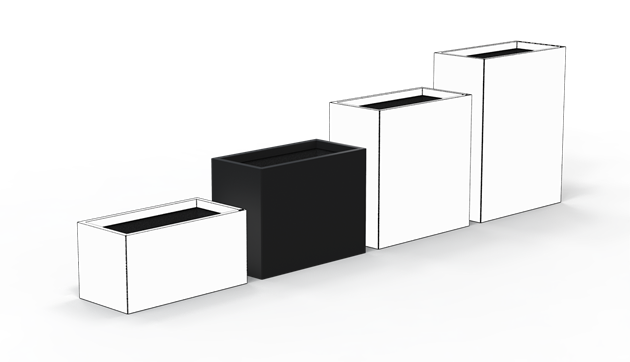 Gardenbox svart isolerad höjd 60cm