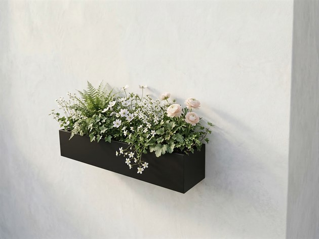 Blomlåda svart B=90cm D=20cm